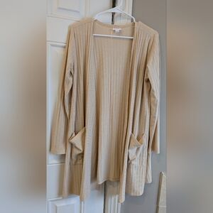 LuLaRoe Cream Long Sleeve Cardigan